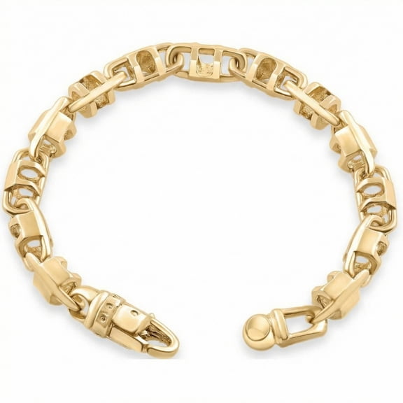 Pompeii Men's 14k Gold (46gram) or Platinum (86gram) 7.5mm Link Bracelet 8.5" (,)