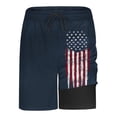 thumbnail image 5 of Mens Swim Trunks Bathing Suit 9 Inch Inseam Compression Liner Long Board Shorts Beach Swimsuit Swimwear Quick Dry American Flag Size S-2XL Navy, 5 of 9