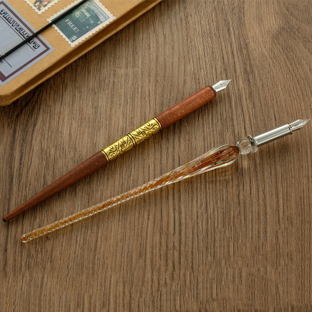 Gothic Quill Pen Gothic Ink Pen 2 Straight Pen Rod 5 Ink Bottle 10 Pen Tips