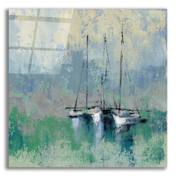 Epic Art 'Boats in the Harbor II' by Silvia Vassileva, Acrylic Glass Wall Art, 12"x12"