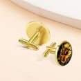 thumbnail image 7 of PhooArto Men's Classic Stainless Steel, Sunflower and Butterfly Painting Cufflinks Business Wedding Shirts, Golden, 7 of 7
