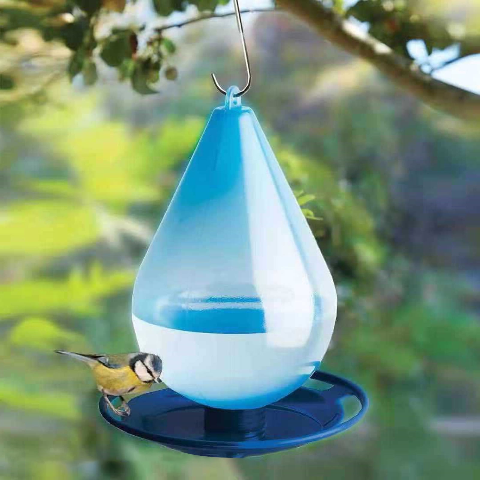 Uteam Wild Birds Water Feeder Droplet Bird Waterer Hanging for Garden