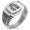 Silver, variant on Stainless Steel Ishida Samurai Crest CZ Ribbed Needle Stripe Pattern Biker Style Polished Ring