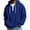 Dark Blue, variant on Men's New American Trend Loose Leisure Zipper Solid Color Hooded Hoodie, Casual Pullover Jacket, Stylish Streetwear Top, Comfortable Long Sleeve Sweatshirt,Black,S
