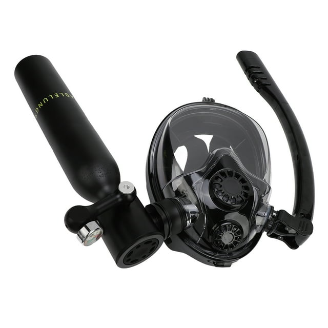 0.5L Scuba Diving Tank Set, Mini Lung Tank Kit with Full Face , Portable Travel Diving Kit for Underwater Diving Breathing Training / Snorkeling / Rescue