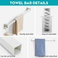 thumbnail image 4 of 24 Inch Towel Bar Replacement Rod for Ceramic Holder - Spring Loaded Adjustable Square Plastic Towel Rod for Bathroom and Kitchen Porcelain Holders (White Reliable Plastic), 4 of 4
