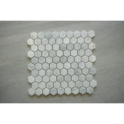 White Carrara 1 1/4" Hexagon Marble Mosaic Tile Polished