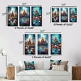 thumbnail image 4 of Designart "Blossoming Flowers at Ancient Asian Temple II" Asian Art Framed Wall Art Set Of 3 - Blue Global Frame Canvas Set For Living Room Decor, 4 of 6