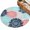 Pink, navy blue, variant on Round Rugs 3Ft, Turquoise Grey Sunflowers Round Area Rug Washable Indoor Throw Carpet, Boho Rustic Floral Vintage Blossom Small Non Slip Circle Rug for Bedroom Living Room Home Decor Aesthetic