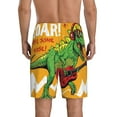 thumbnail image 3 of Kdxio Cool Dinosaur Playing Guitar Print Mens Sleep Shorts Bottoms Soft Comfy Pajama Wear Pants with Drawstring Pockets, 3 of 7