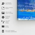 thumbnail image 5 of Wynwood Studio Abstract Modern Canvas Art - Blue Abstract Coastal Scene, Wall Art for Living Room, Bedroom, and Bathroom, 20 in x 20, Blue and Gold Home Decor, 5 of 5