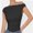 Black, variant on Womens Summer Off The Shoulder Crop Tops Sleeveless One Shoulder Ruched Asymmetrical Going Out Tank Top