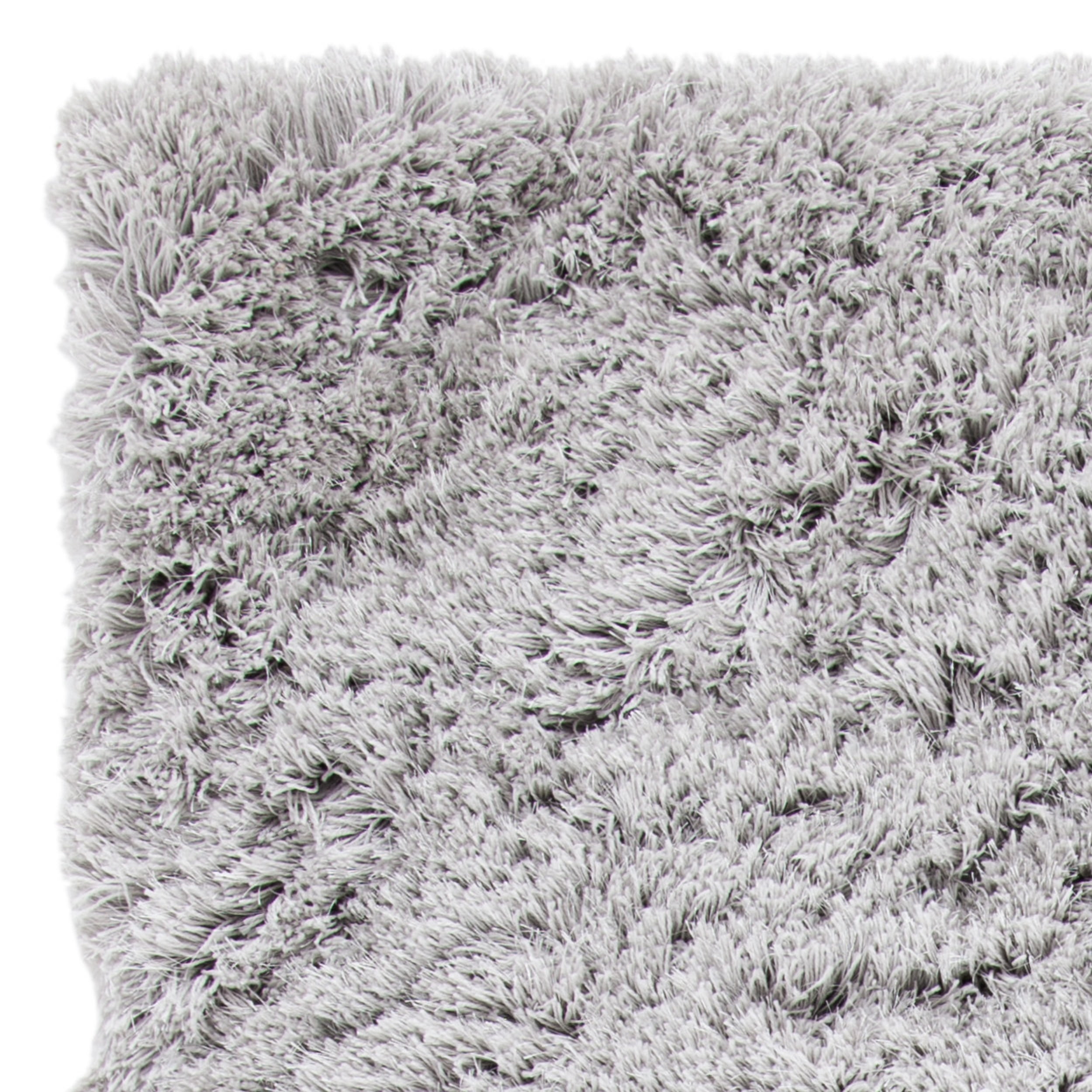 SAFAVIEH Ocean Braxton Solid Polyester Shag Area Rug, Silver, 5' x 8'