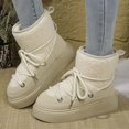 thumbnail image 6 of Tao Tao Snow Boots for Women, Platform Anti-Slip Winter Booties, Warm Fur Lace Up Round Toe Ankle Boots for Women, Comfort Faux Fur Outdoor Walking Boots Beige 43, 6 of 8
