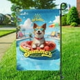 thumbnail image 3 of Hello Summer Toy Fox Terrier Pool Day on Watermelon Float Garden Flag 12x18in Double Sided Dog Lover Outdoor Decor - 13008, 3 of 5