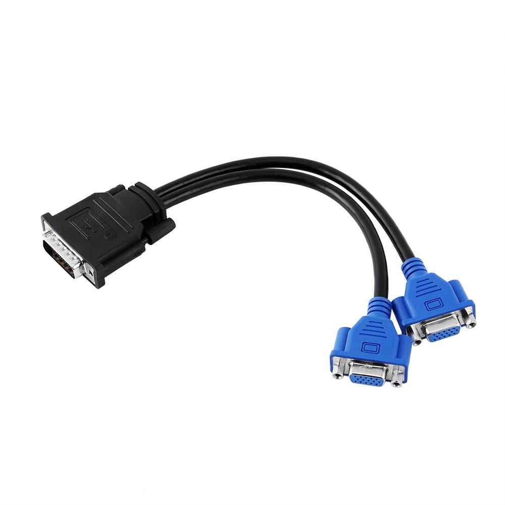 Mgaxyff DMS59 Pin Male to 2 VGA 15 Pin Female Splitter Adapter Cable