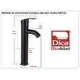 thumbnail image 2 of Monomando Alto para Lavabo, Acabado Negro Mate, Acero Inoxidable, Rosca de las Mangueras para la Instalación a la Red Hidraulica 1/2"-14, 2 of 3