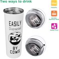 thumbnail image 2 of Cow Print Tumbler with Lid and Straw - Cow skinny tumblers - Stainless Steel Insulated Thermal Cow Print Decor stuff - cow gifts for women，sister birthday gifts from sister-20 oz Tumbler, 2 of 6