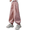 Pink, variant on Girls Baggy Wide Leg Pants Kids Elastic Waist Parachute Track Pants with Pockets Tween Girls Trendy Clothes Bow Sweatpants