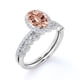 thumbnail image 3 of JeenMata Anillo de Boda Nupcial Asequible de 1,75 Quilates con Morganita y Moissanita de Corte Ovalado Engastado con Anillo de Compromiso y Alianza de Boda en Oro Blanco de 18 K sobre Plata, 3 of 6