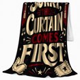 thumbnail image 2 of Theater Lover'S Sorry Draped Artwork Comes First Vintage, Festive Holiday Scene, Warm Flannel Blanket for Living Room and Reading Nook, Art Lovers Christmas Gift, Festive Home Decor, 2 of 9
