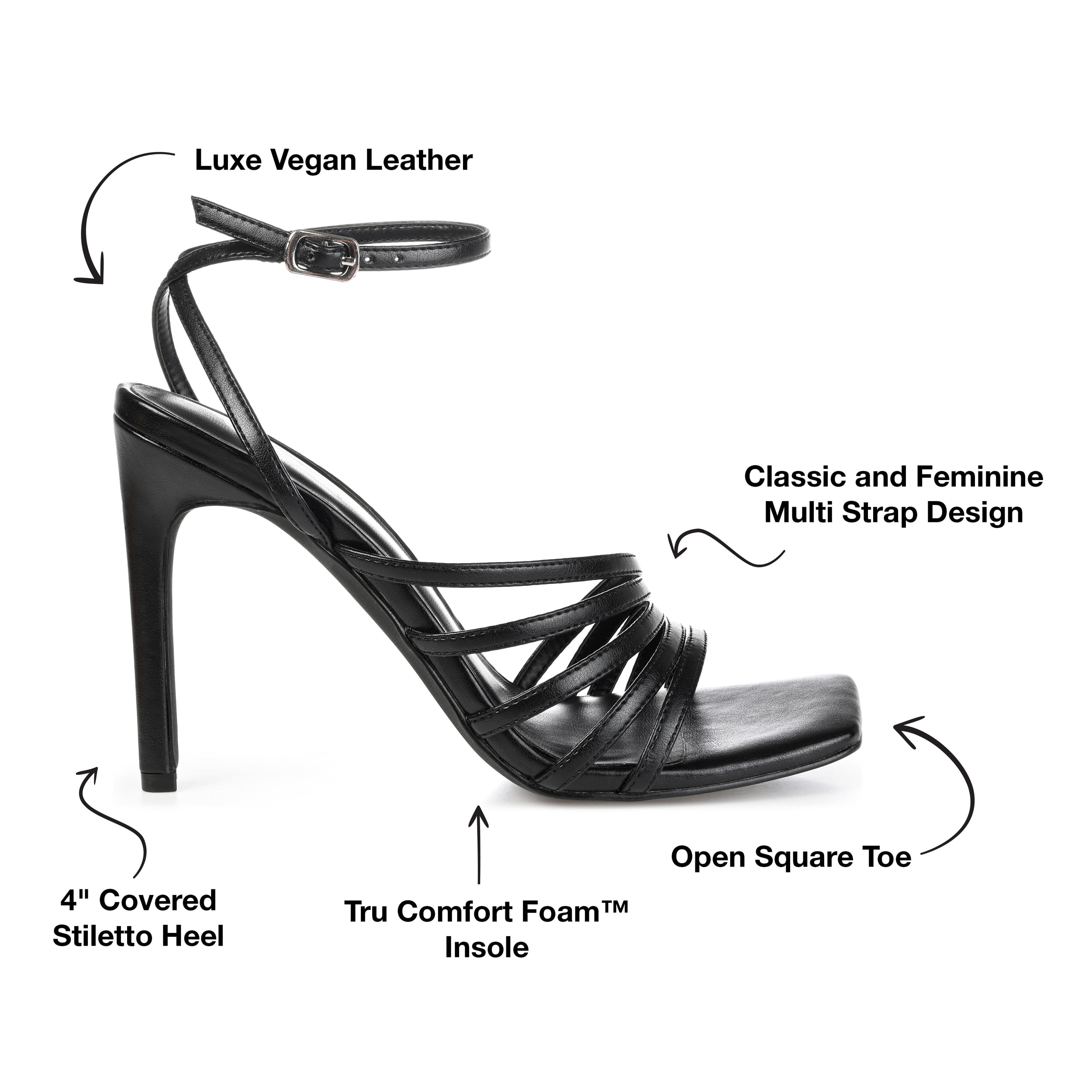 Journee Womens Louella Open Toe High Stiletto Dress Sandals