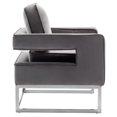 thumbnail image 4 of Chaise d'Appoint Carrie avec Cadre Argenté en Tissu Gris, 4 of 9