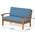 thumbnail image 6 of Acacia Wood Patio Loveseat with Table / Durable Outdoor Seating Option, 6 of 6