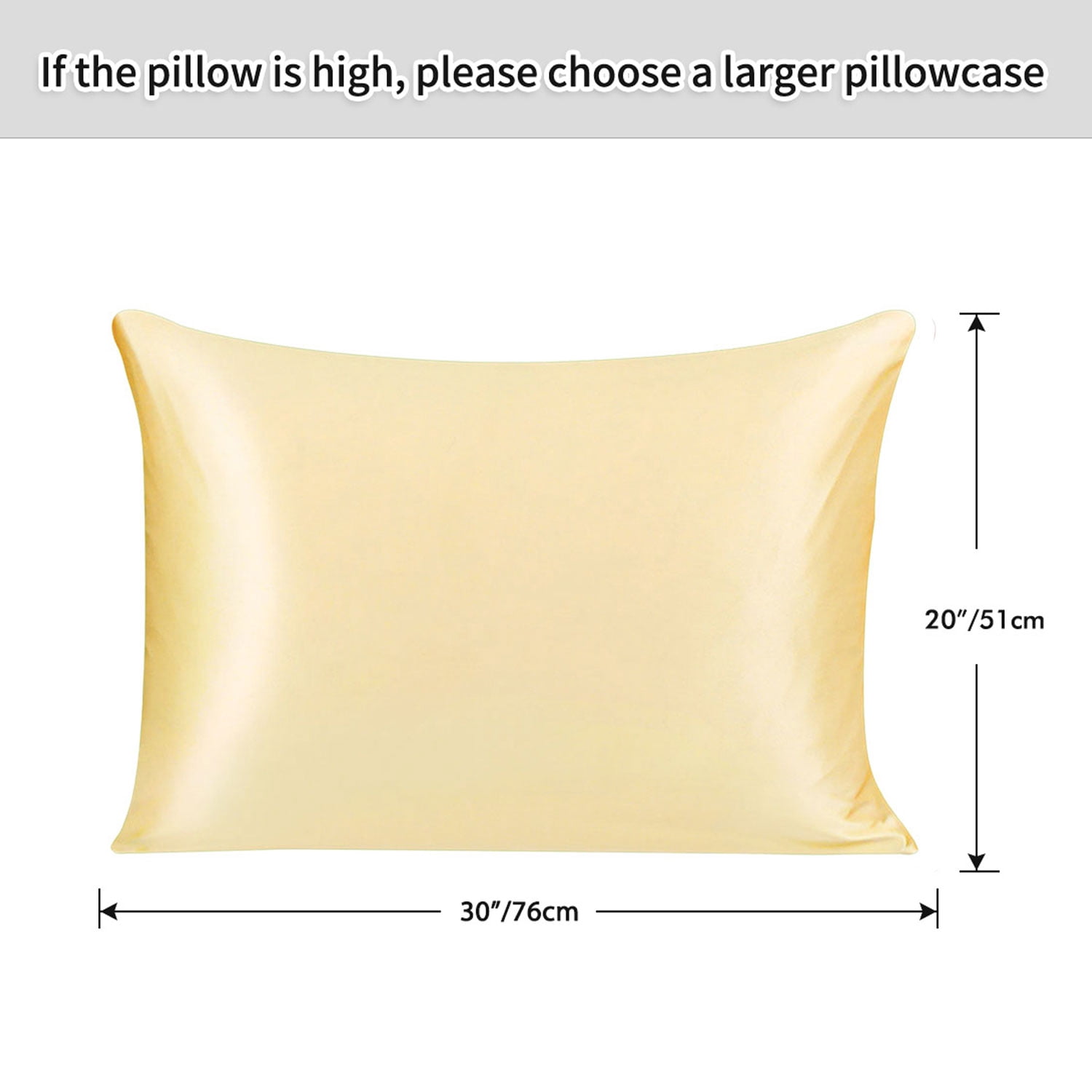PiccoCasa Set of 2 Silk Pillowcase for Skin Both Sides 25 Momme Silk Queen Gold