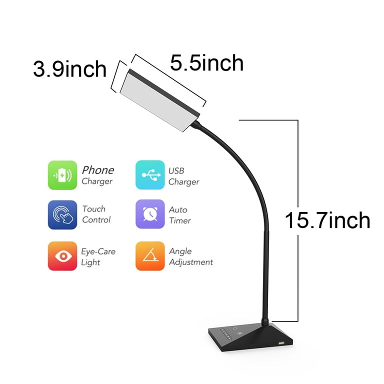 Topesel Dimmable LED Desk Lamp with USB Charging Port photo 3