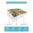 thumbnail image 5 of Quilts Twin Size, Orange Green Palm Leaves Soft Comforter Bedding Set for Bed, Summer Tropical Floral Lightweight Quilted Bedspread with Pillow Cover(2 Pieces) for All Season, 68x86 Inch, 5 of 6