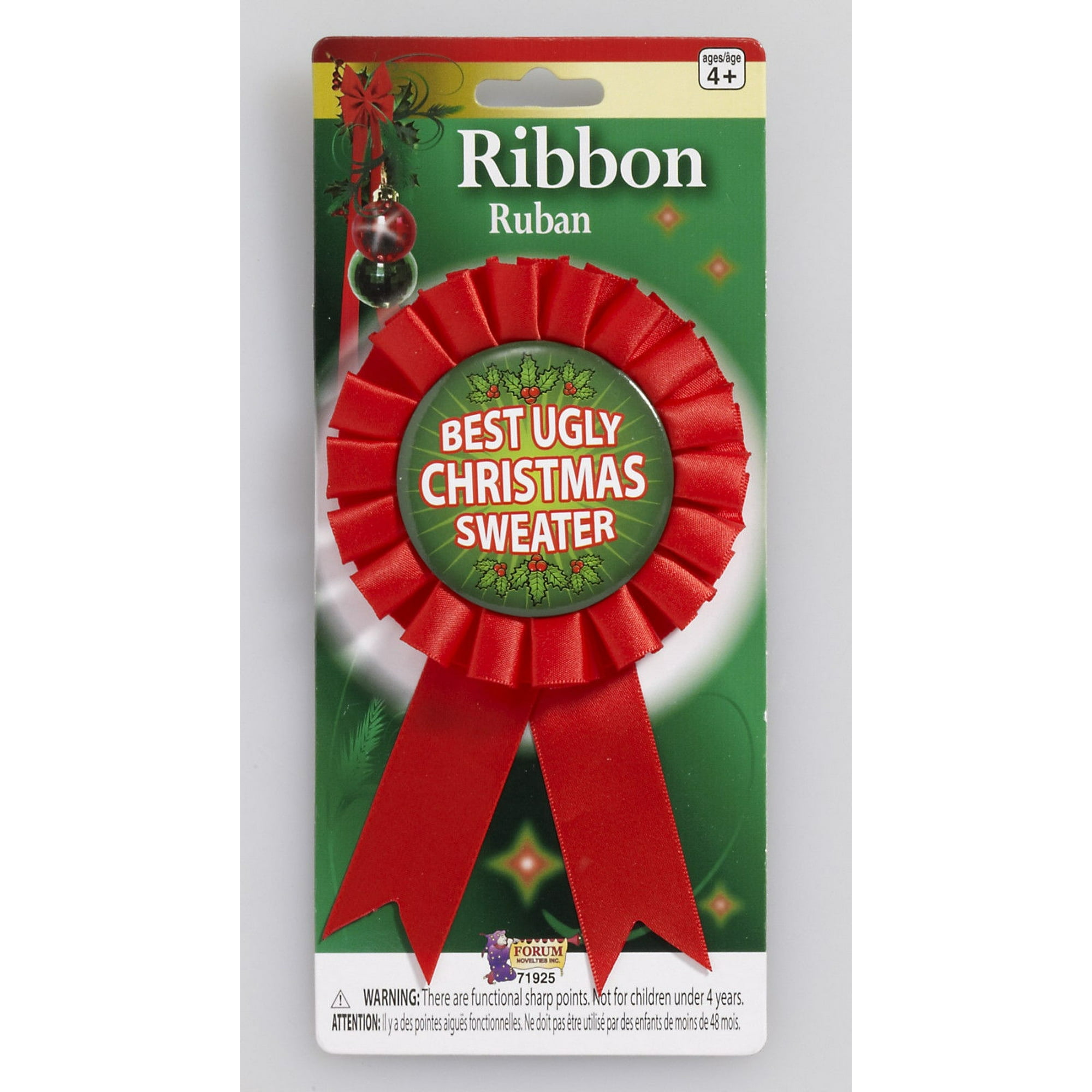 Best Ugly Christmas Sweater Award Ribbon Pin Party Gift Ugliest Accessory Xmas Best Ugly Christmas Sweater Award Ribbon Pin Party Gift Ugliest Accessory Xmas