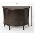 thumbnail image 3 of HomeRoots 389789 34 in. Bedford Mahogany Demilune Console Chest Table, Dark Brown, 3 of 3