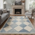 thumbnail image 3 of 2x6 Area Rugs for Hallway Machine Washable Low Pile Runner with Non Slip Backing, Diamond Print Pattern Light Weight Indoor Rug for Laundry Room, Bedroom, Bathroom, Diamond Dusty Blue, 3 of 6
