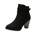 thumbnail image 6 of Mepaouo Women's High Heel Ankle Boots Stacked Zipper Booties Buckle Strap Short Booties Shoes, 6 of 7