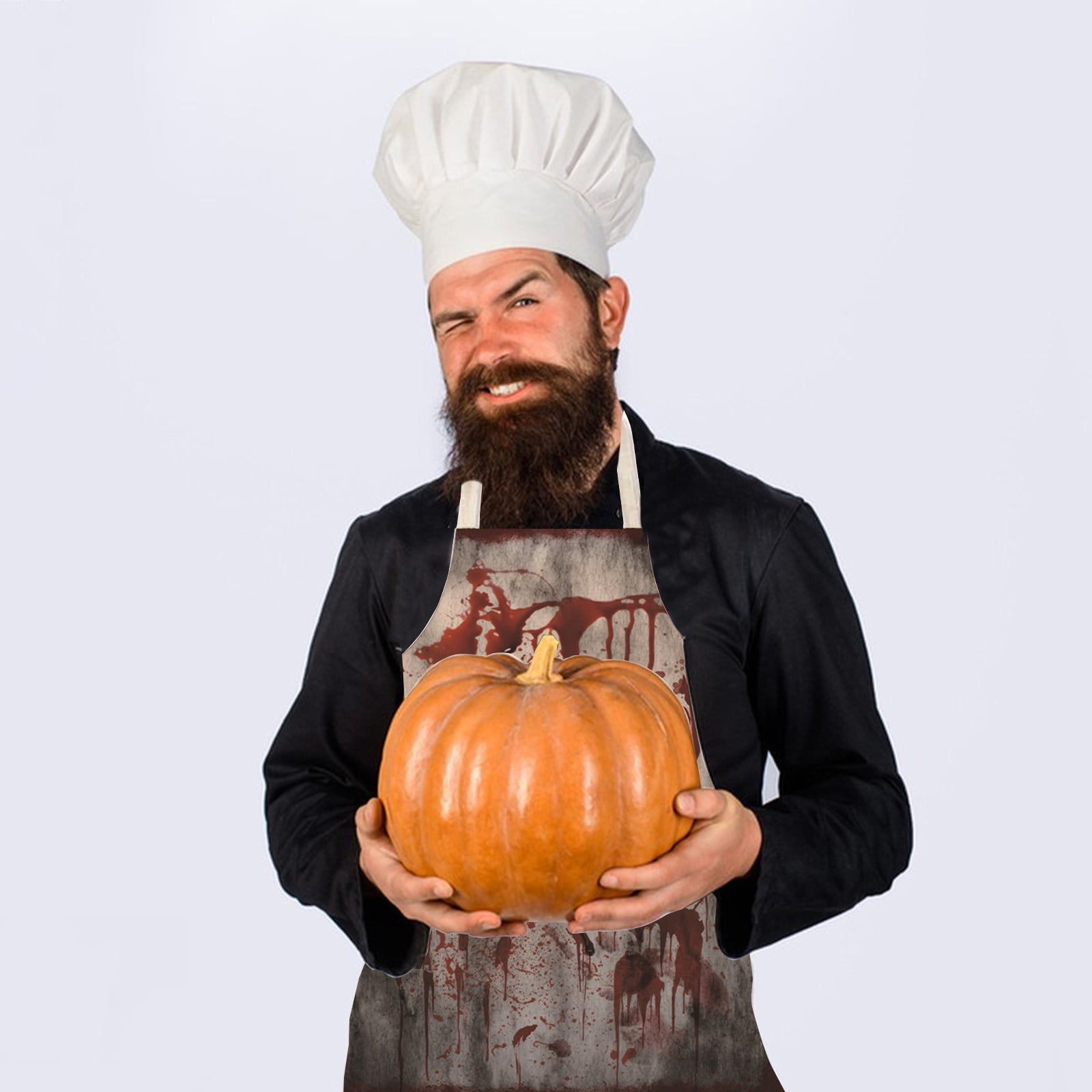Halloween Horror Decorative Apron for Women Men, Grilling Cooking Chef Kitchen Fall Apron Gifts for Mom Wife Husband Girls