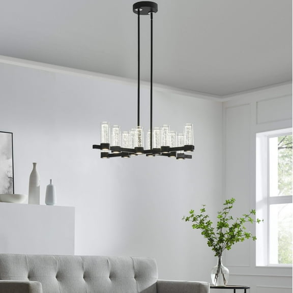 Victory 12 Light Chandelier // Matte Black