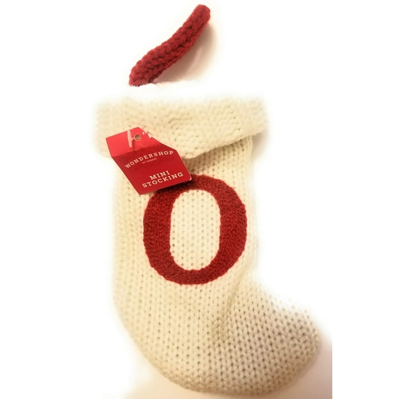 Wondershop Target Christmas Knit Mini Stocking Monogram Letter H Winter White Measures 7" (Letter O)