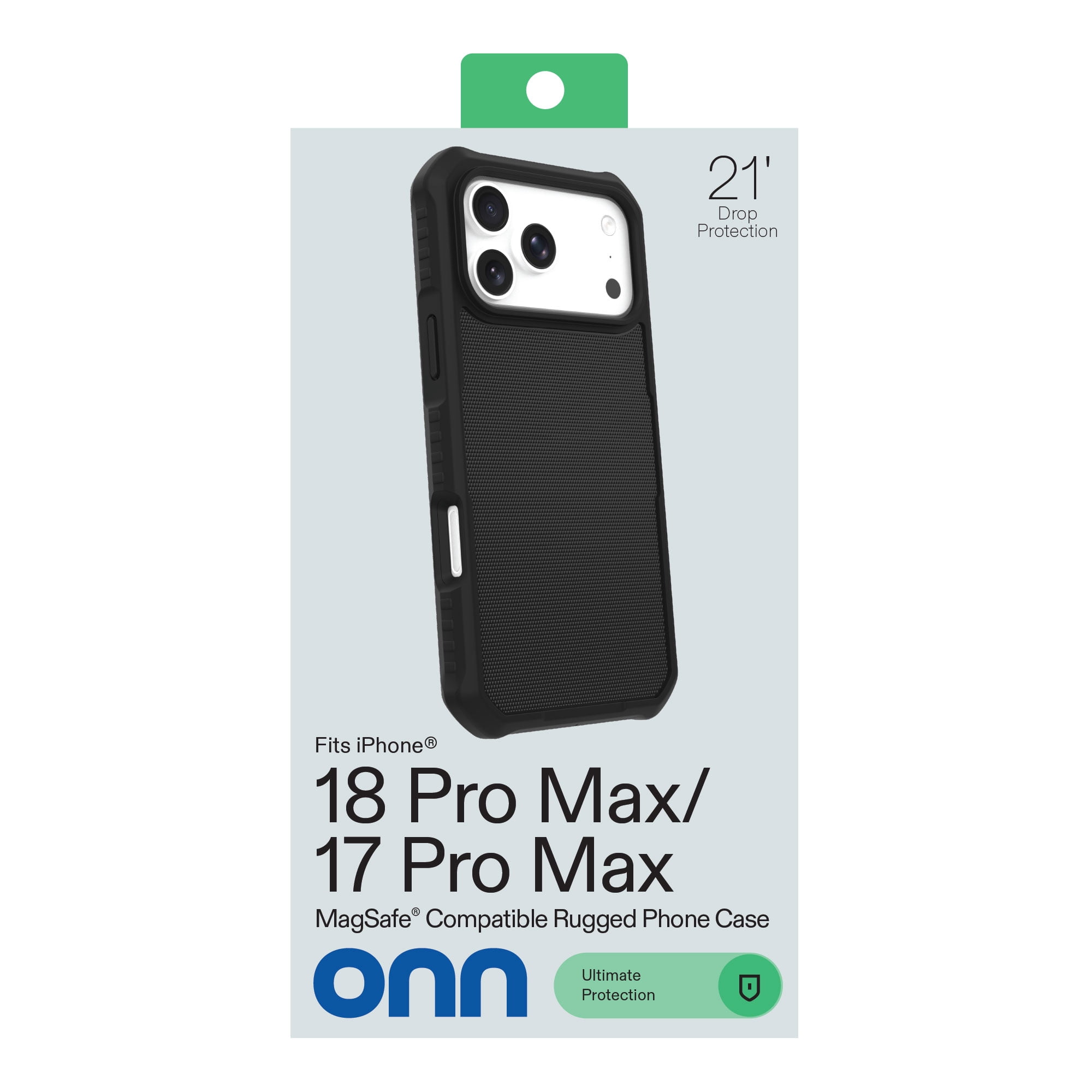 onn Rugged Phone Case for iPhone 18 Pro Max / 17 Pro Max, MagSafe Compatible - Black