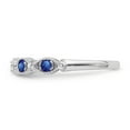 thumbnail image 3 of Araiya Fine Jewelry Sterling Sliver Diamond and Blue Sapphire Stackable Eternity Band Ring (1/10 cttw, I-J Color, I2-I3 Clarity) Size 7, 3 of 6