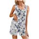 thumbnail image 1 of Pantalones de Cintura Elástica para las Mujeres Shorts Sets, Cuello Redondo Impresión Blusa sin Mangas Verano, 1 of 6