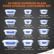 thumbnail image 2 of Recipientes de vidrio para almacenamiento de alimentos SereneLife 24 piezas con tapas, 2 of 7
