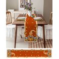thumbnail image 6 of Table Runners 48 Inches Long Dress Scarves, Red Orange Gnomes Fall Farmhouse Kitchen/Dining Table Runner, Short Coffee Tablerunners, Thanksgiving Pumpkins Plaid Leaves 13x48 Inch, 6 of 7