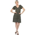 thumbnail image 2 of White Mark Women's Short Sleeve V-Neck Tiered Dress, 2 of 5