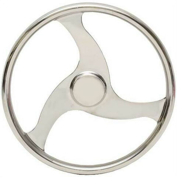 Boat Steering Wheel with Cap | 15 1/2 Inch Stainless Steel
