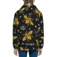 thumbnail image 4 of Kll Unisex Kids Boys Girls Hooded Pocket Pullover Hoodies-Hohey Bee Golden Embroidery, 4 of 9