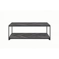 thumbnail image 2 of Benjara Metal Frame Coffee Table with Wooden Top and Bottom Shelf, Black and Brown, 2 of 4