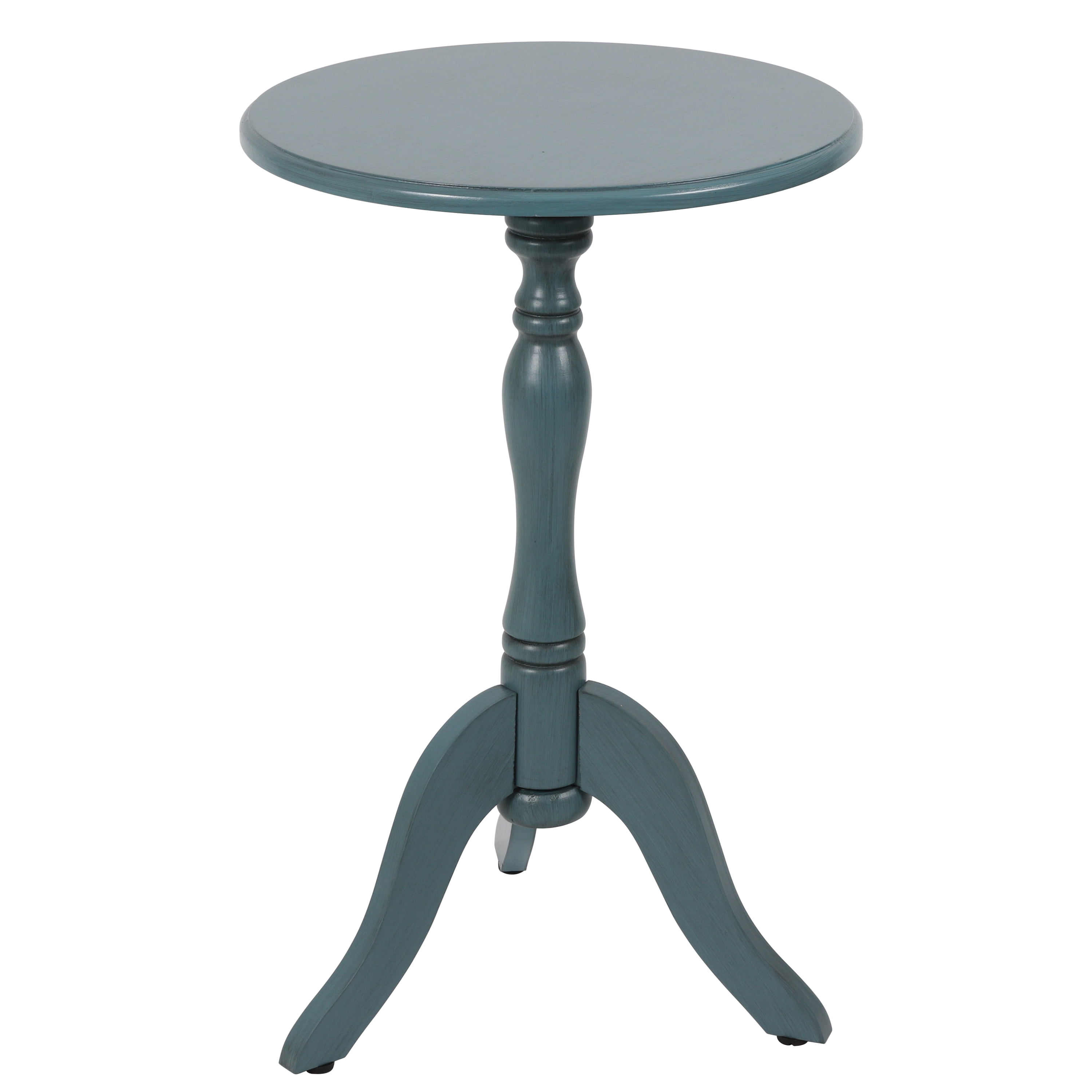 Simplify Pedestal Accent Side Table Blue