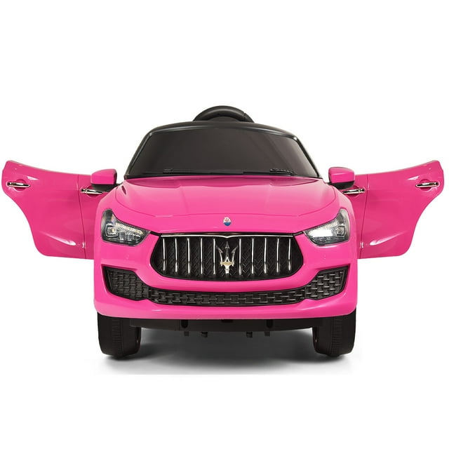 Topbuy RC Télécommande Enfants Ride-on Voiture Maserati sous Licence 12V W / Led Lumières MP3 Rose