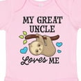 thumbnail image 4 of Inktastic My Great Uncle Loves Me with Sloth and Hearts Boys or Girls Baby Bodysuit, 4 of 5